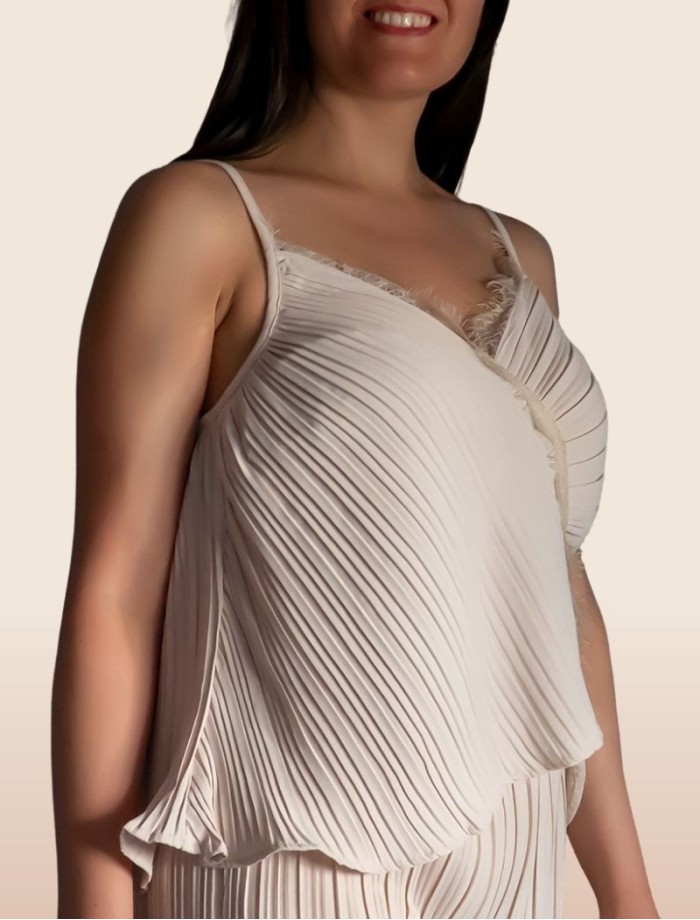 Conjunto Plisado ASHLEY Crudo