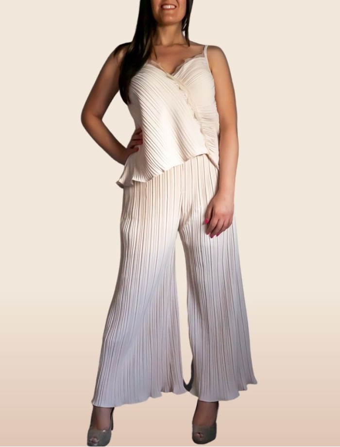 Conjunto Plisado ASHLEY Crudo