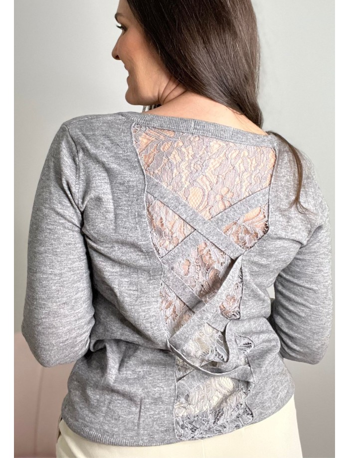 Jersey Encaje Espalda CRISTIE Gris