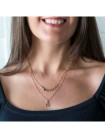 Collar Corazones Estrella Rosa
