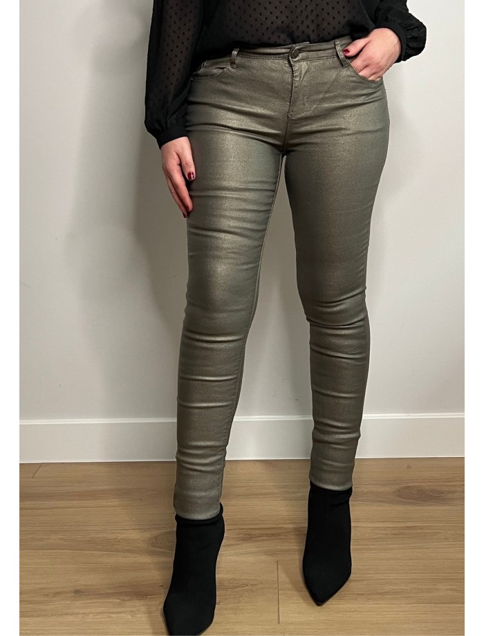 Pantalón Push-Up Encerado ELLA Dorado