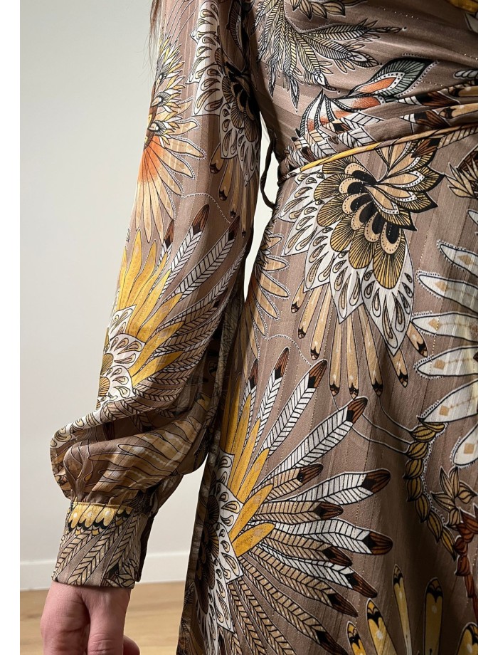 Vestido Largo Estampado KATE Beige