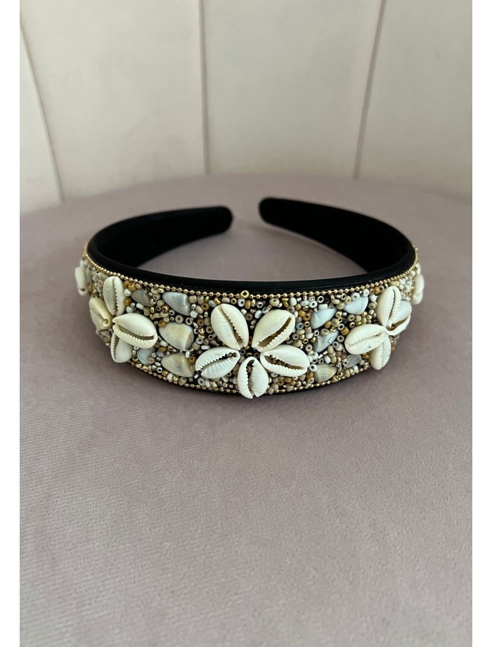 Diadema Conchas GUADALUPE Beige