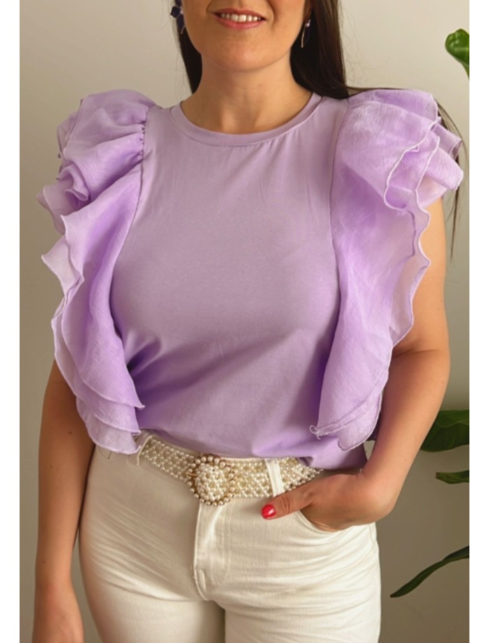 Camiseta Volantes CRISTEL Lila