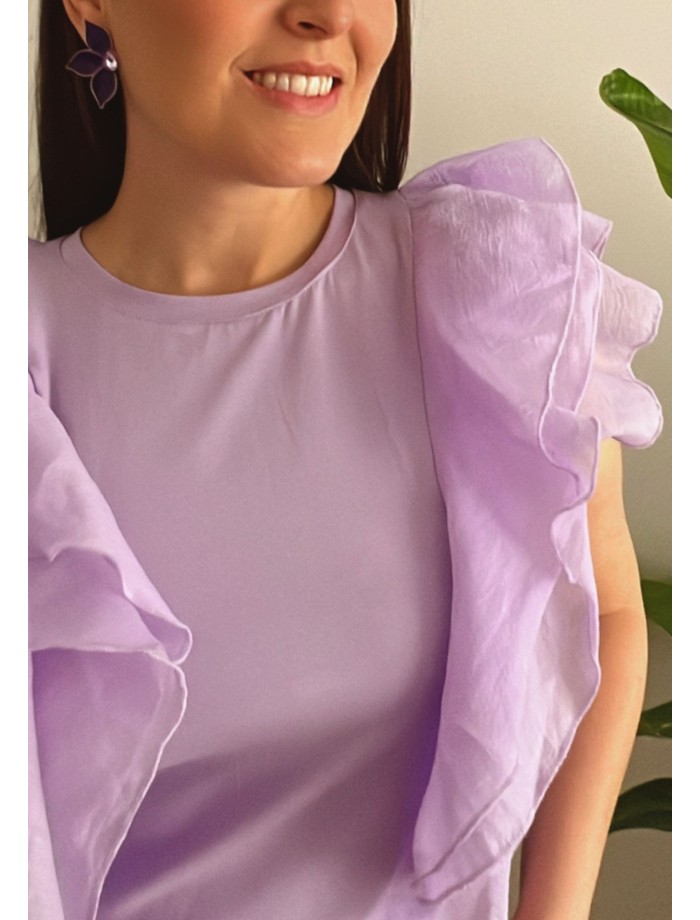 Camiseta Volantes CRISTEL Lila