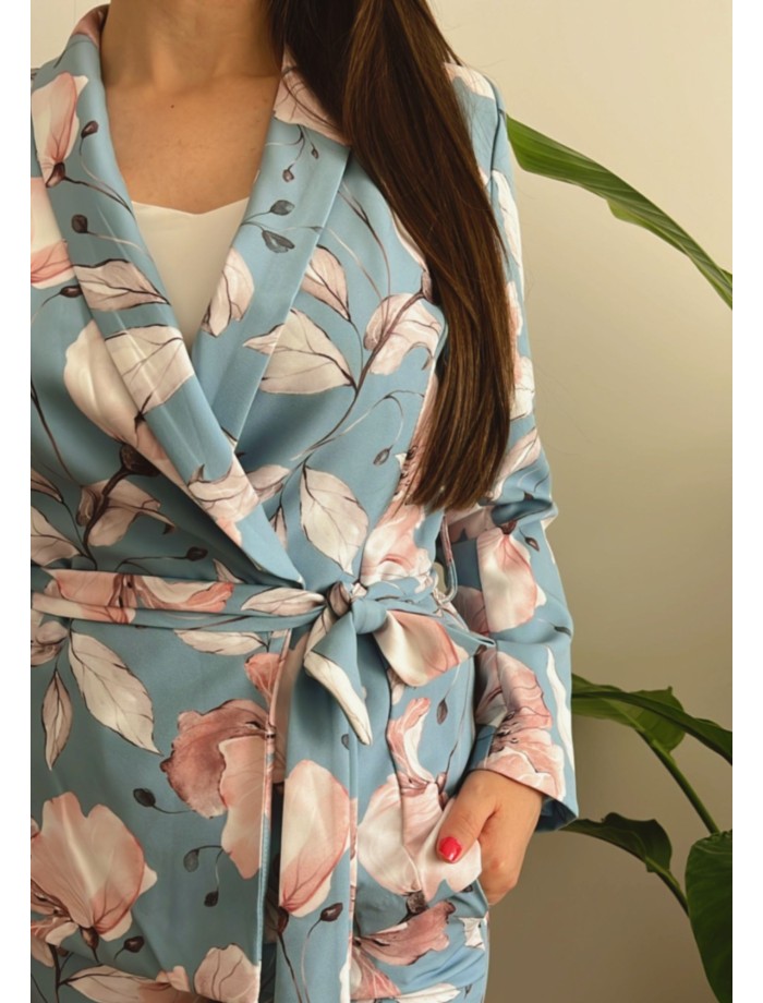 Chaqueta Flores BLOOM Celeste