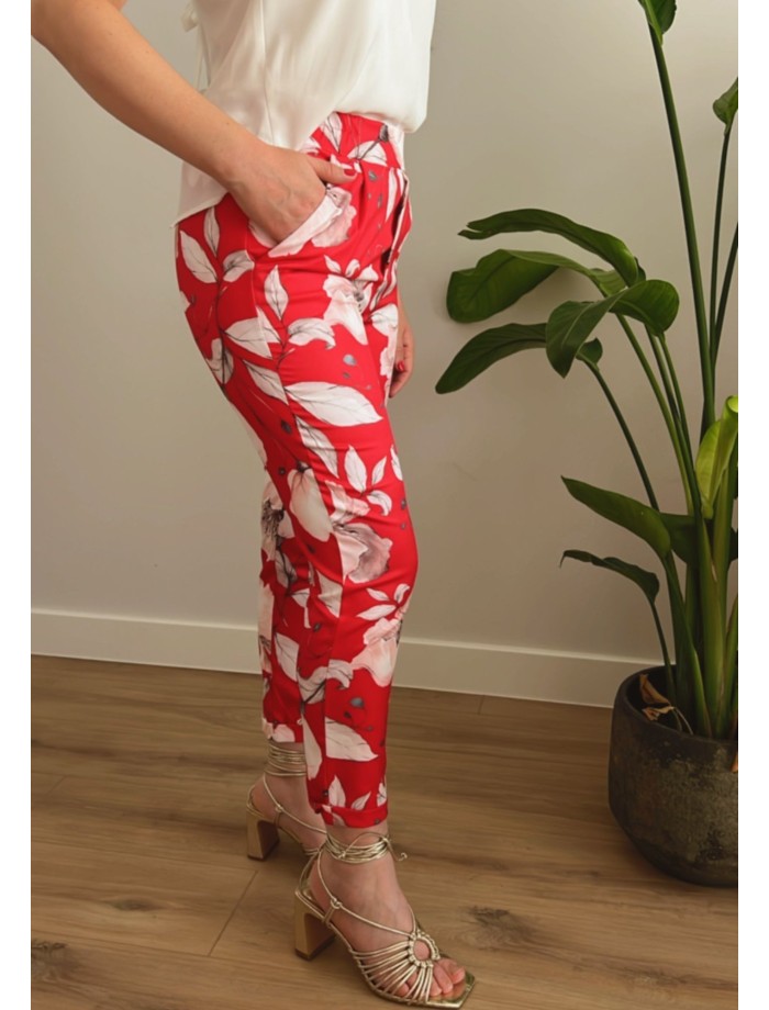 Pantalón Flores BLOOM Rojo