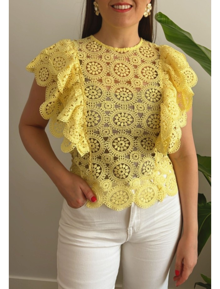 Top Encaje Volantes BERYL Amarillo