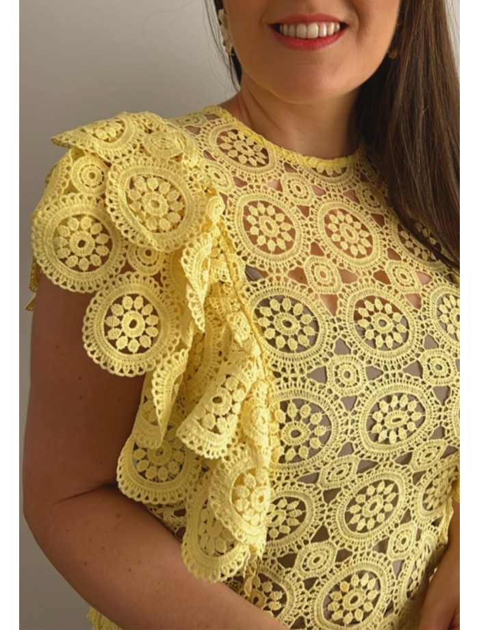 Top Encaje Volantes BERYL Amarillo