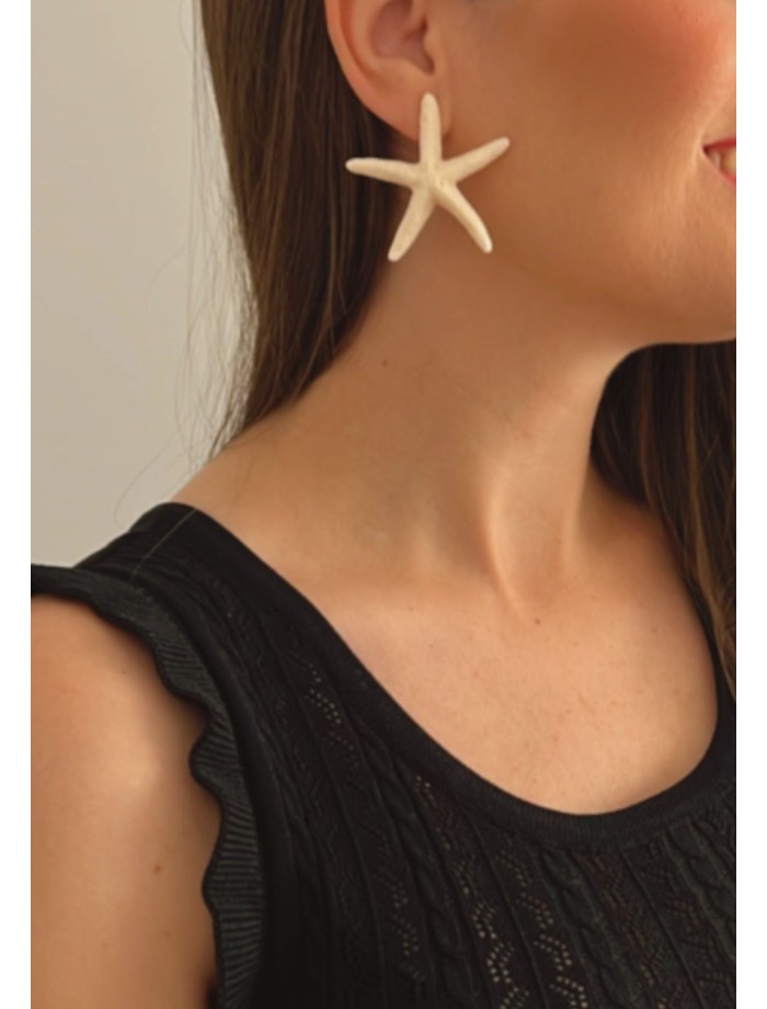 Pendientes Estrella Mar ÚRSULA Crudo