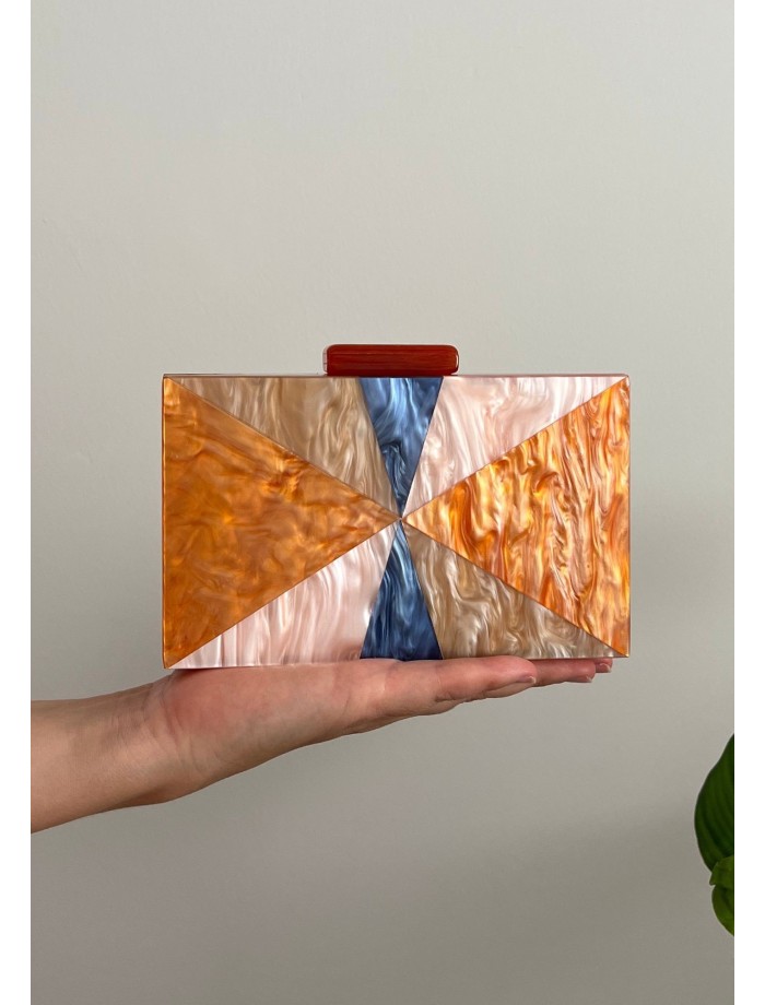 Bolso Clutch Nácar ALEXANDRA Naranja