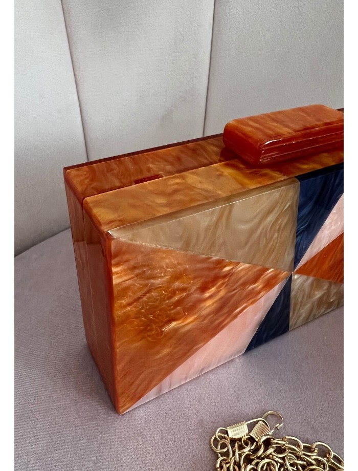 Bolso Clutch Nácar ALEXANDRA Naranja