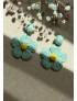 Pendientes Flor CATERINA Verde Agua