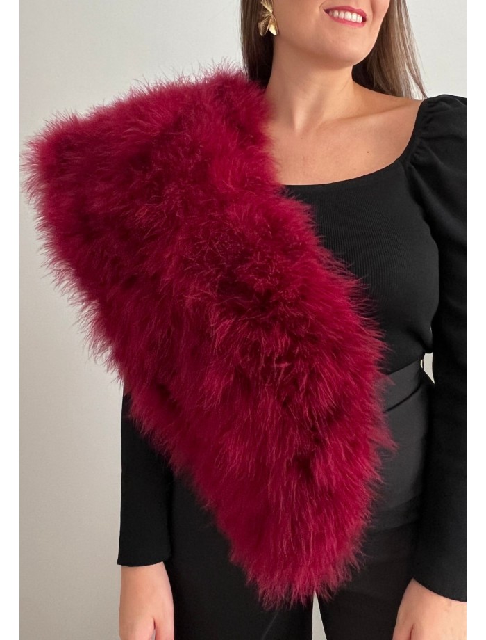 Estola Plumas MATILDA Burdeos