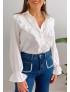 Camisa Volante Madroños JANA Blanco