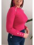Jersey Botones LUCRECIA Rosa Fucsia