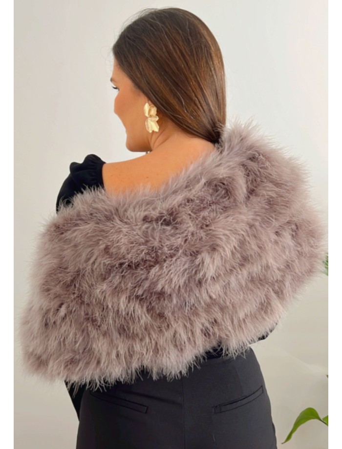 Estola Plumas MATILDA Gris Medio