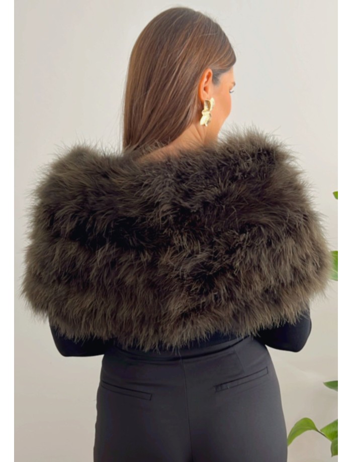 Estola Plumas MATILDA Verde Oscuro