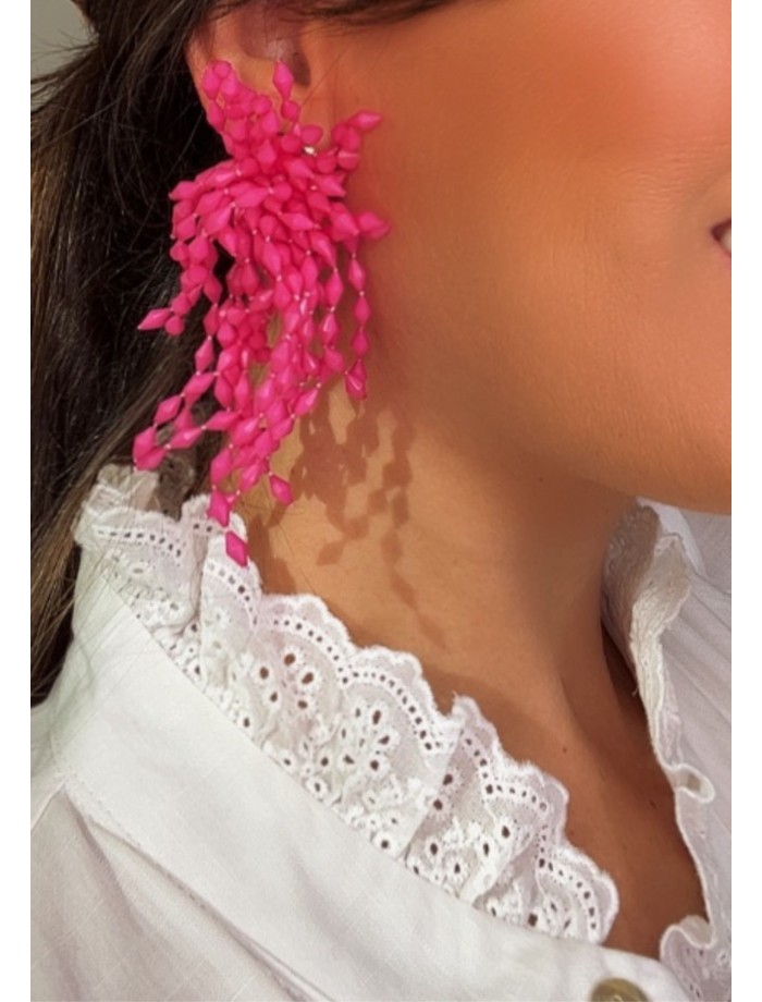 Pendientes CASCADA Rosa Fucsia