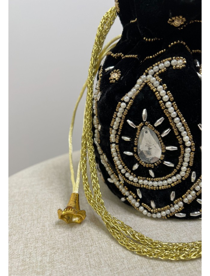 Bolso Bombonera Terciopelo VENUS Negro