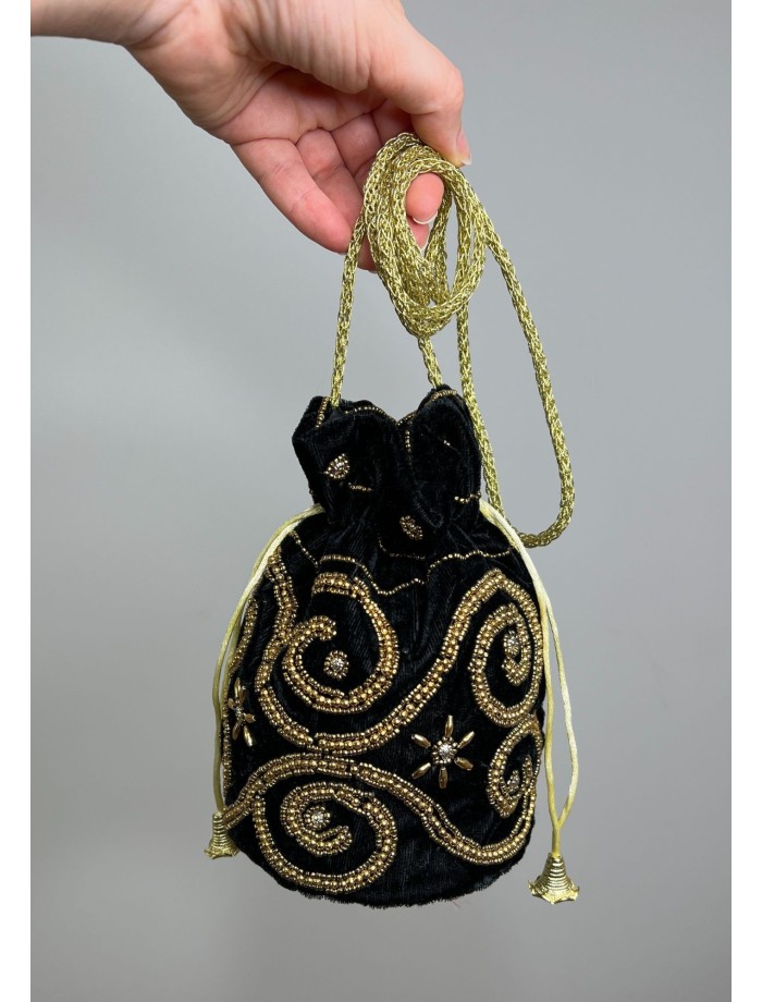 Bolso Bombonera Terciopelo CIBELES Negro