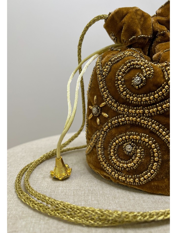 Bolso Bombonera Terciopelo CIBELES Camel