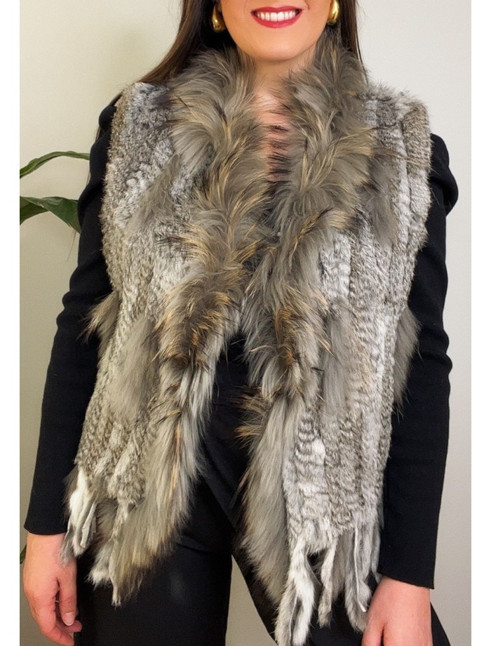 Chaleco Pelo Natural ASPEN Gris