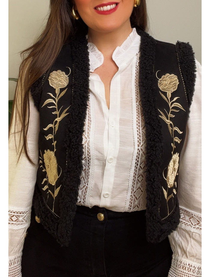Chaleco Bordado ARLENE Negro