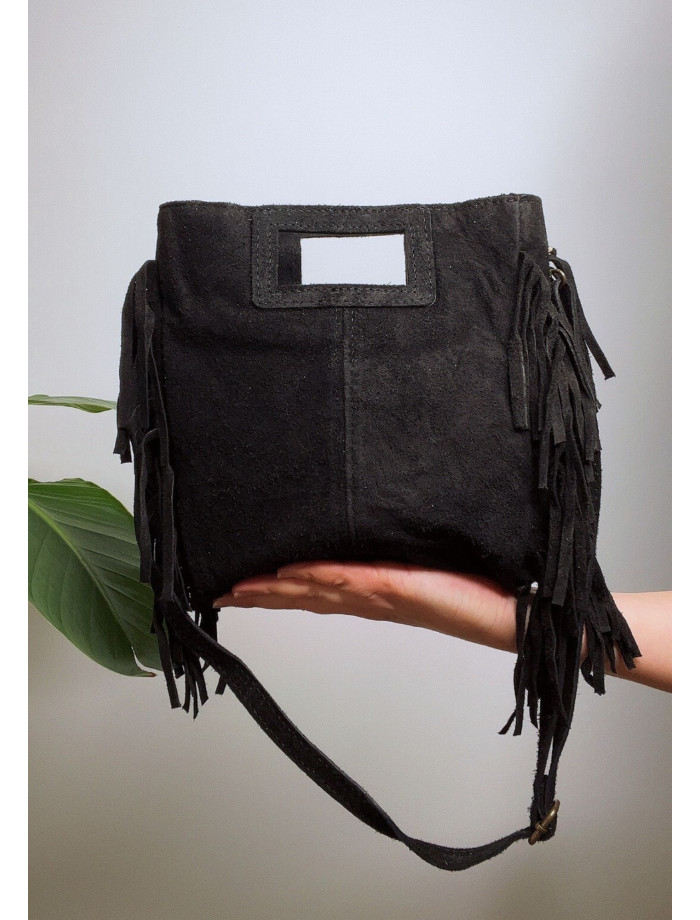 Bolso Serraje Flecos ARIZONA Negro