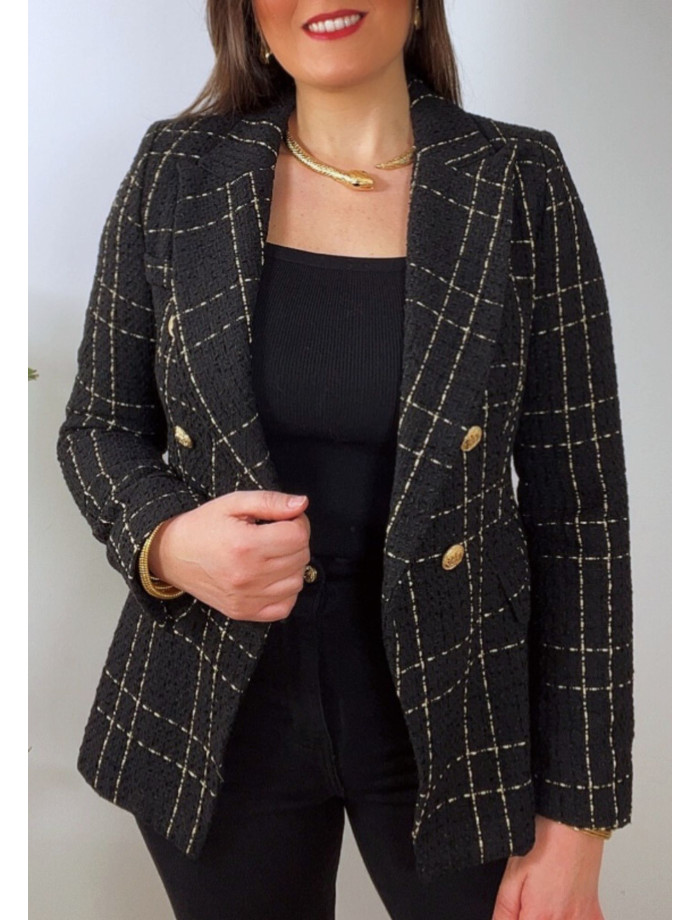 Chaqueta Tweed MILÁN Negro