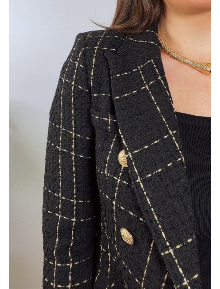 Chaqueta Tweed MILÁN Negro