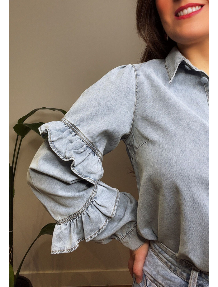 Camisa Denim Volantes MONTANA