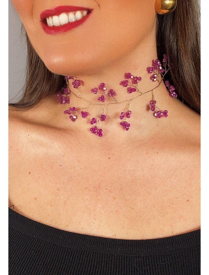 Collar Choker LLUVIA Buganvilla