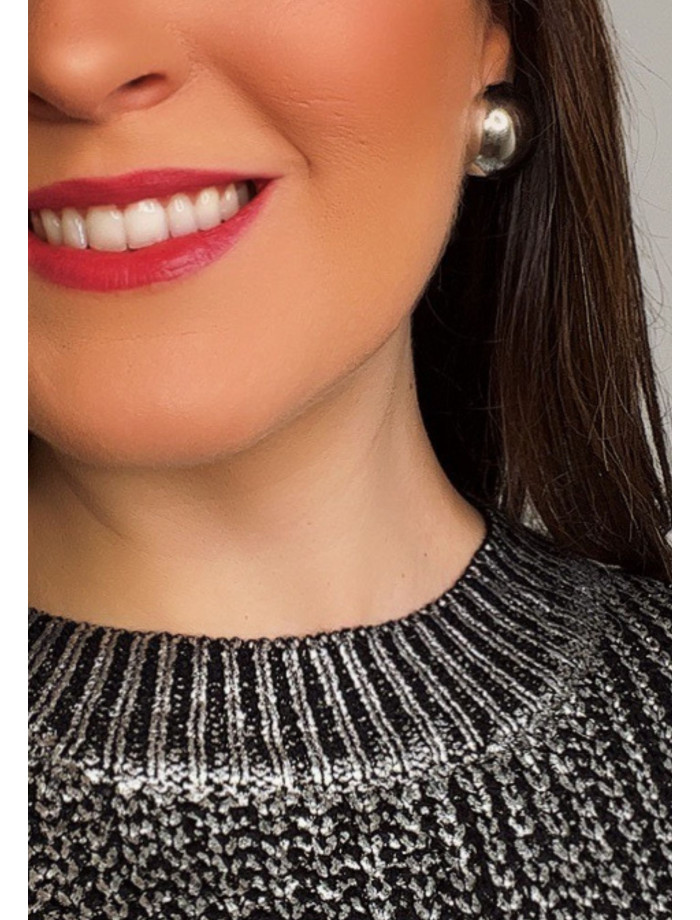 Pendientes Semiesfera BALBINA Plateado