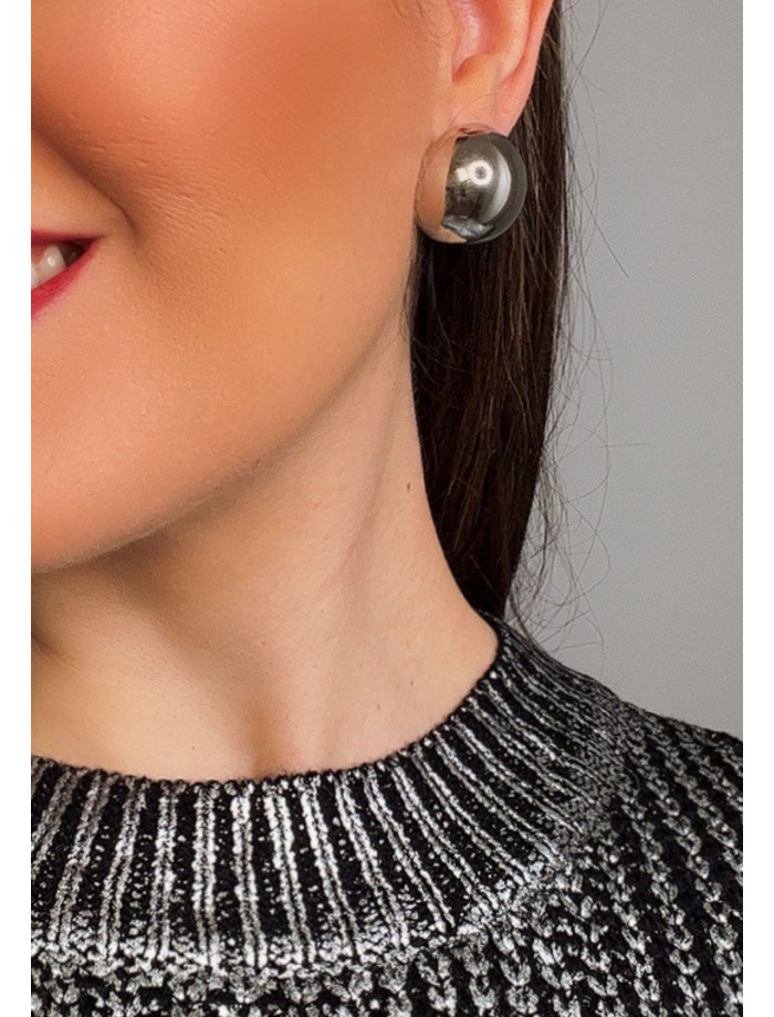 Pendientes Semiesfera BALBINA Plateado