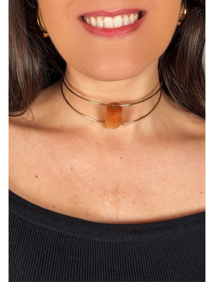 Collar Choker Piedra LOVELIA Camel