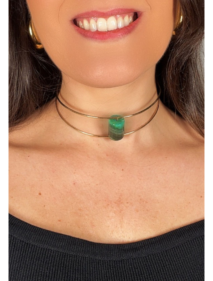 Collar Choker Piedra LOVELIA Verde