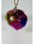 Llavero Charm Pompón Pelo Natural RUKA Multicolor