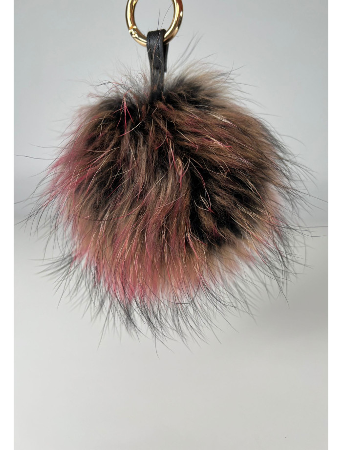 Llavero Charm Pompón Pelo Natural NIEMI Multicolor