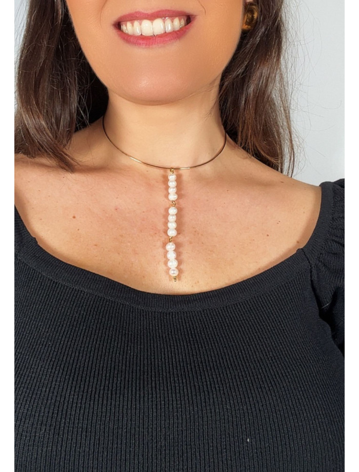 Collar Choker MUSA Cadena Perlas
