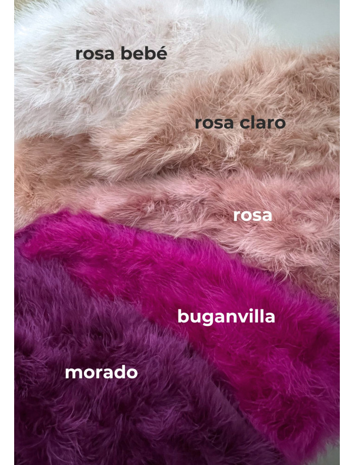 Estola Plumas MATILDA Rosa Bebé