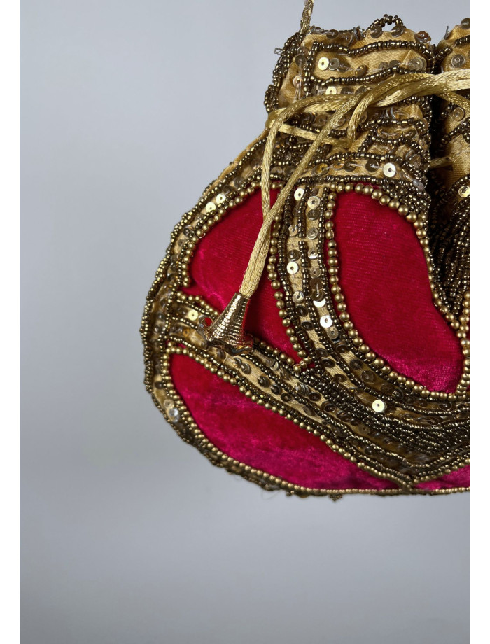 Bolso Bombonera Terciopelo ERIA Rosa Fresa