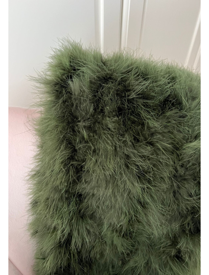 Estola Plumas MATILDA Verde Hoja