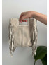 Bolso Serraje Flecos ARIZONA Beige Claro