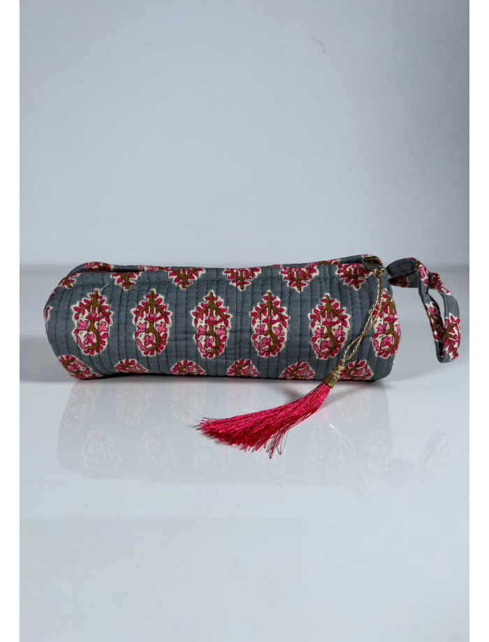 Estuche Redondo Estampado KRISNA Gris