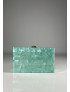 Bolso Clutch Nácar SILVINE Verde Agua