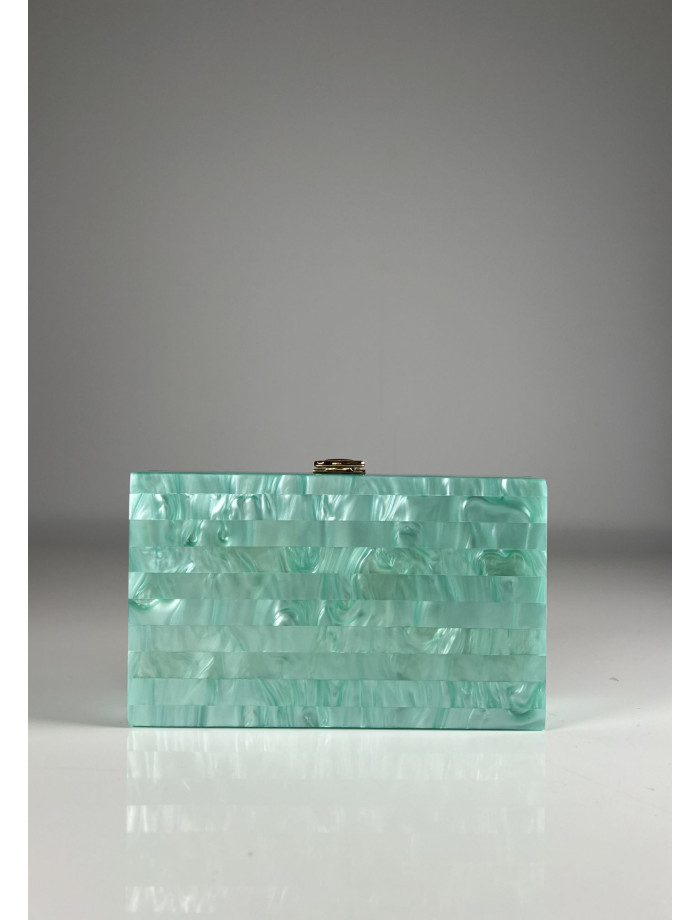 Bolso Clutch Nácar SILVINE Verde Agua