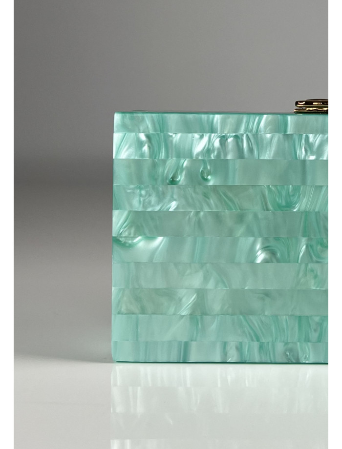 Bolso Clutch Nácar SILVINE Verde Agua