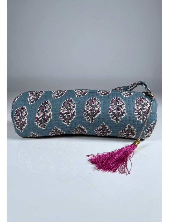 Estuche Redondo Estampado KRISNA Azul Grisáceo