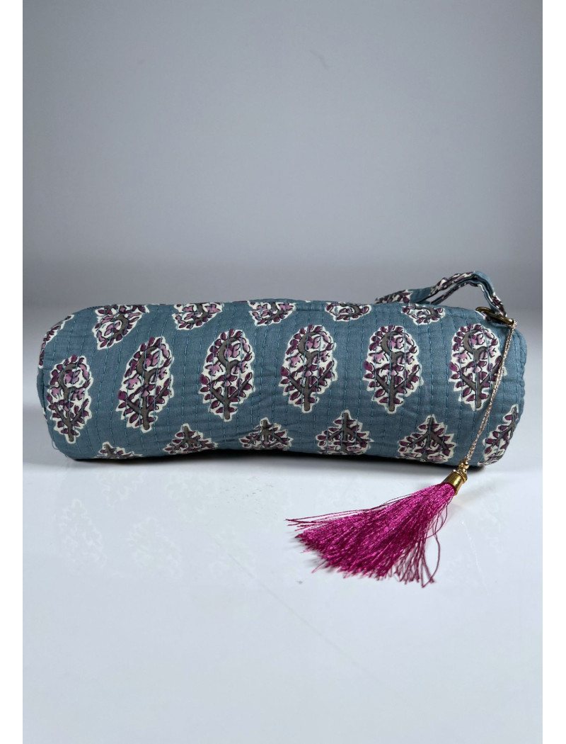 Estuche Redondo Estampado KRISNA Azul Grisáceo